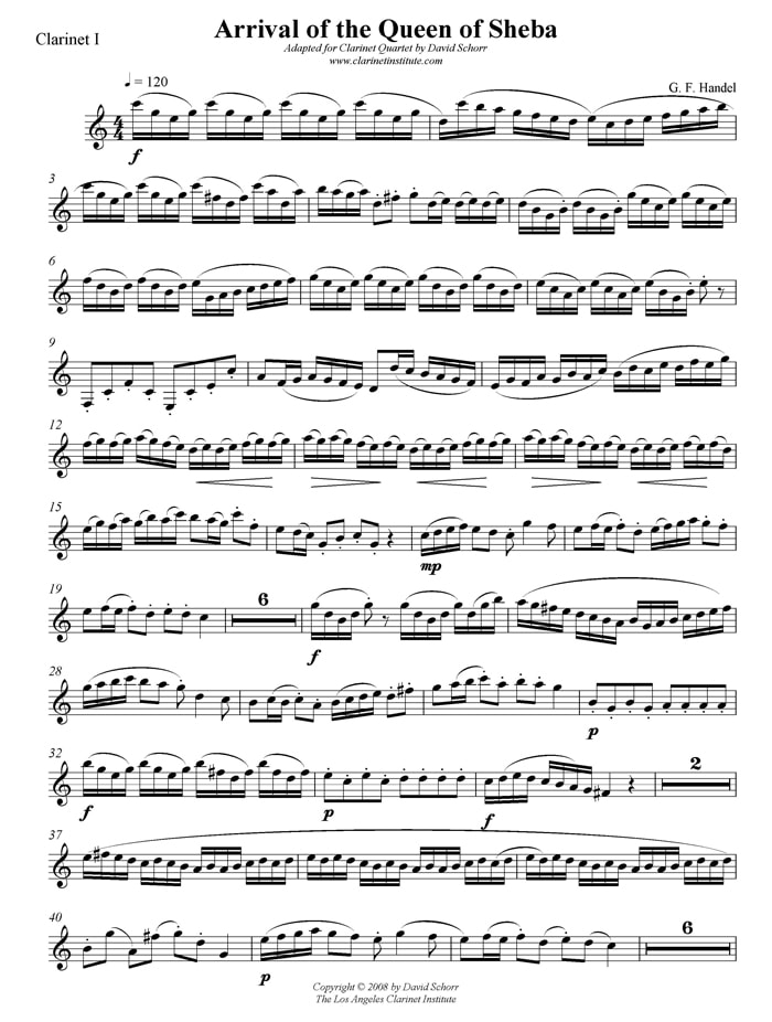 Clarinet sheet music PDF archive, Vol. 1
