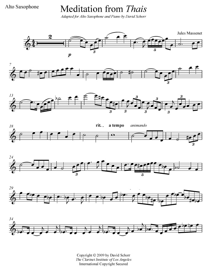 Saxophone Sheet Music Archive, Volume 1